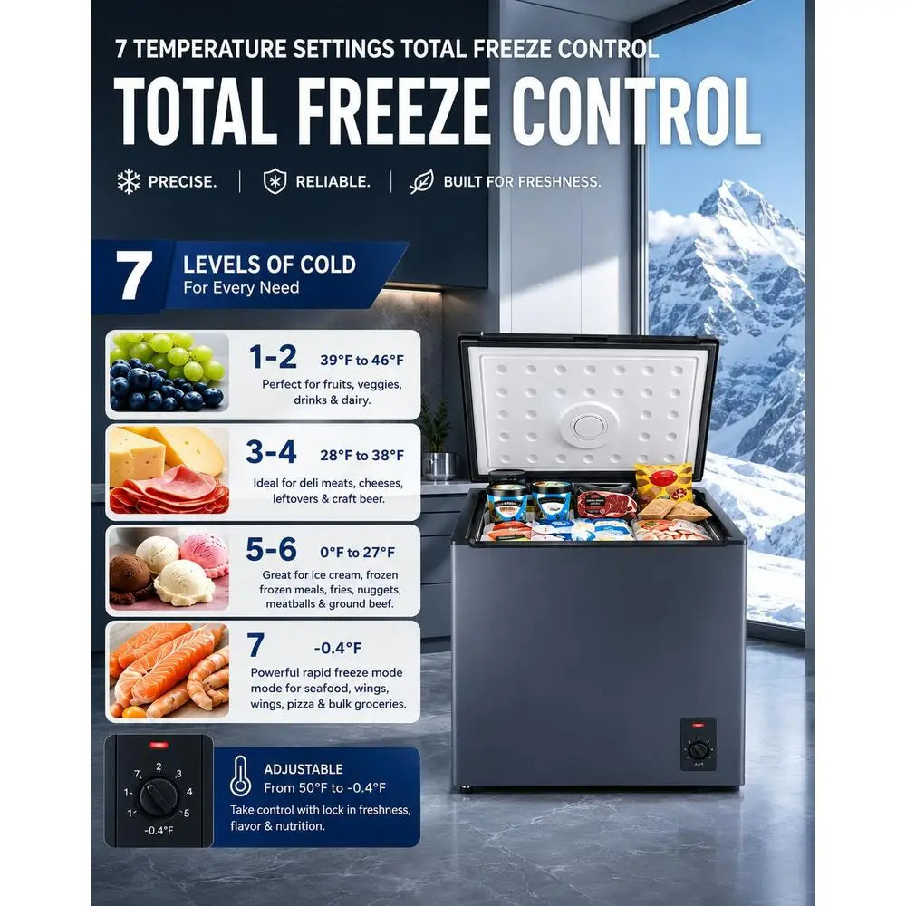 Compact Deep Freezer with Adjustable Temperature Control – Energy Efficient & Low Noise