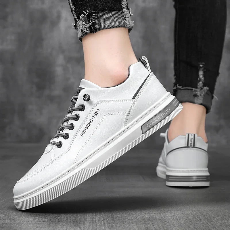 Men’s Breathable White Casual Sneakers — Lightweight Everyday Shoes