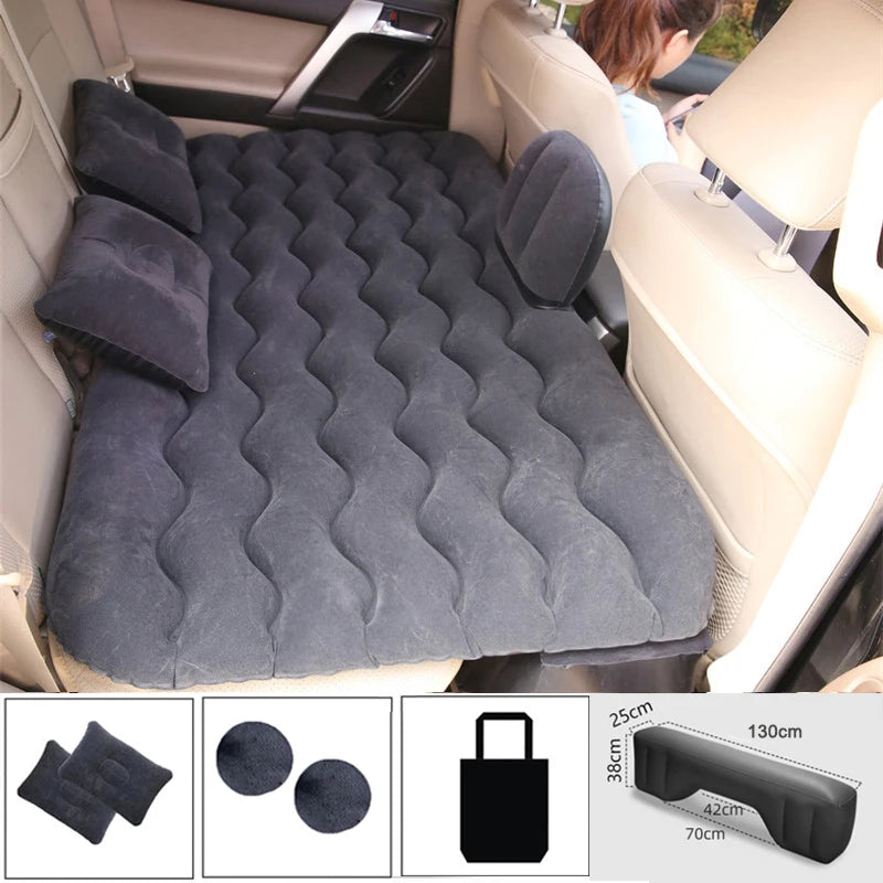 Car Air Inflatable Travel Mattress Bed — Universal Back Seat Camping Mat