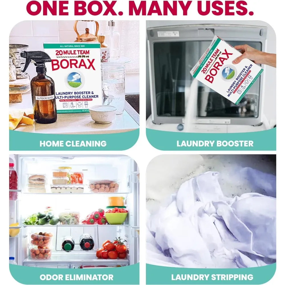 100+ Years of Trusted Clean — All Natural Borax Laundry Detergent Booster & Multi-Purpose Household Cleaner | 65 oz Pure Mineral Powder