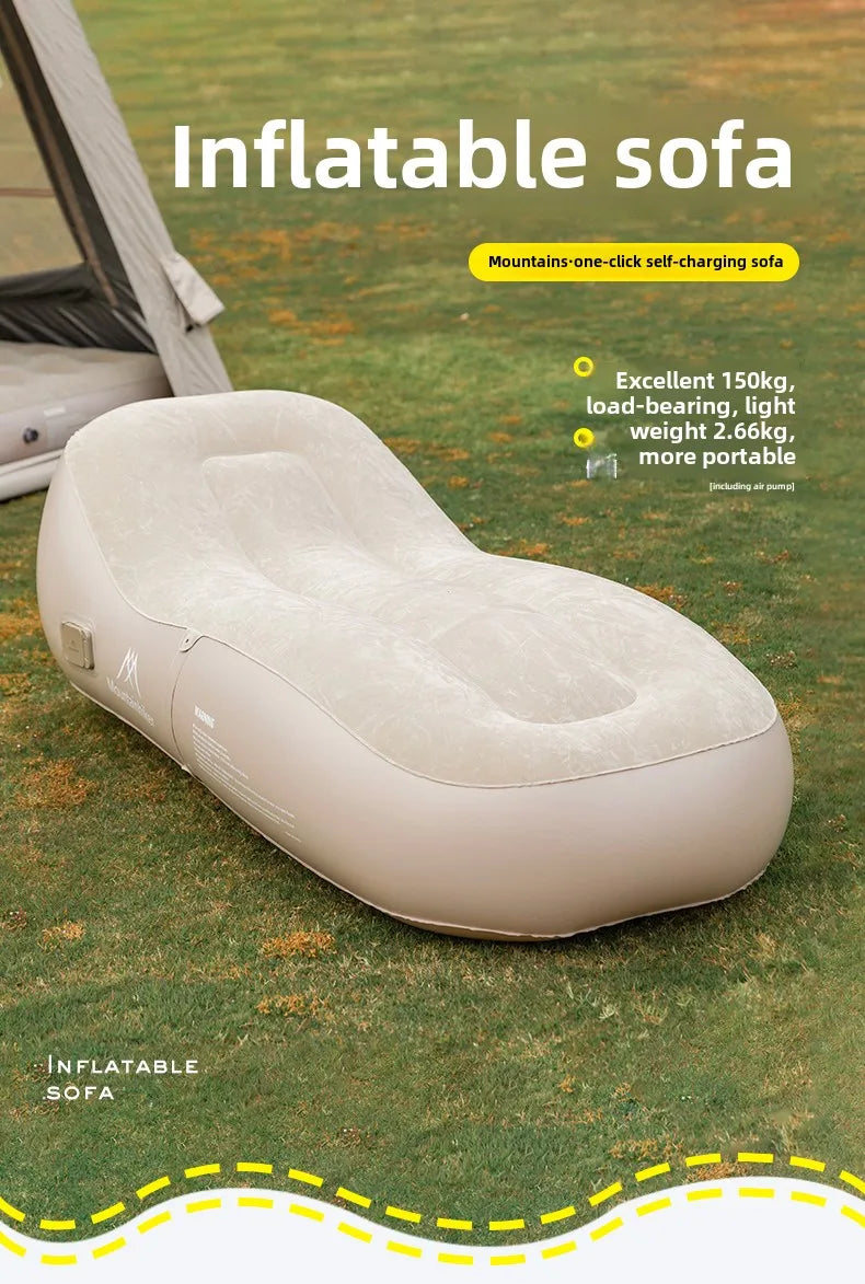 Inflatable Outdoor Air Sofa Bed – Automatic Self-Inflating Camping Sleeping Mat, 180x75x58CM