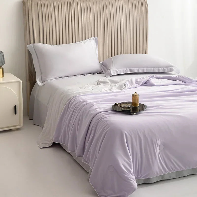 Ice Silk Cooling Blanket – Lightweight Smooth Summer Comforter, Twin & King, Air Condition Quilt
