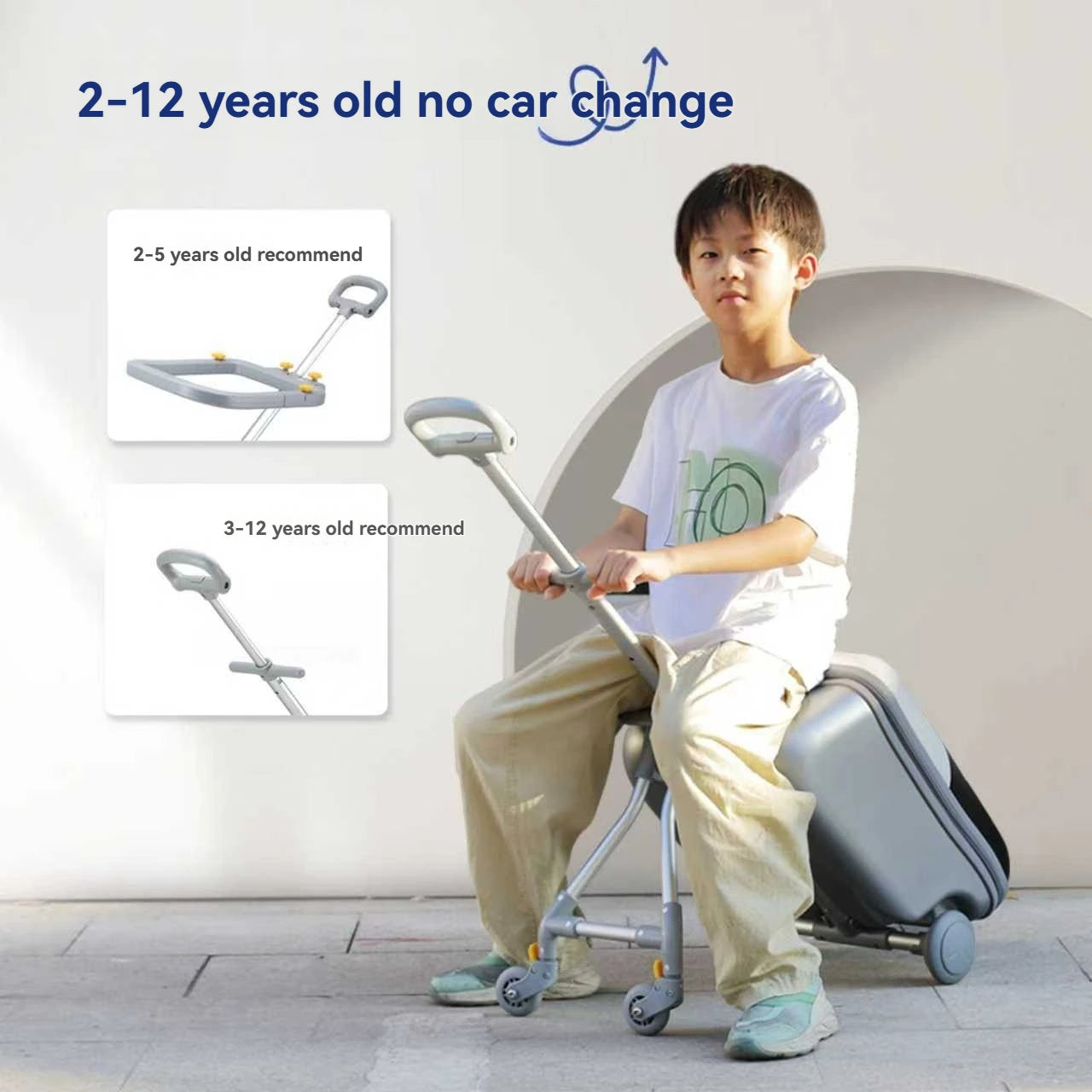 Kids Ride-On 2-in-1 Carry-On Suitcase — Scooter Luggage for Toddlers & Young Travelers
