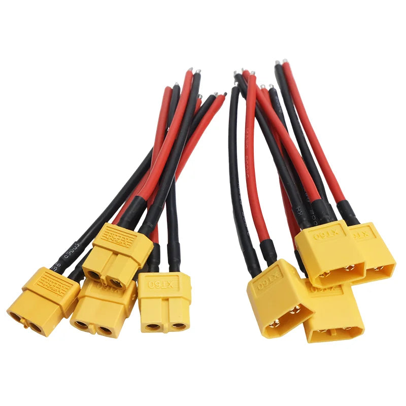 XT60 Battery Connector Plug – 14AWG Silicone Wire for RC Airplane, LiPo Battery, ESC & FPV Drone