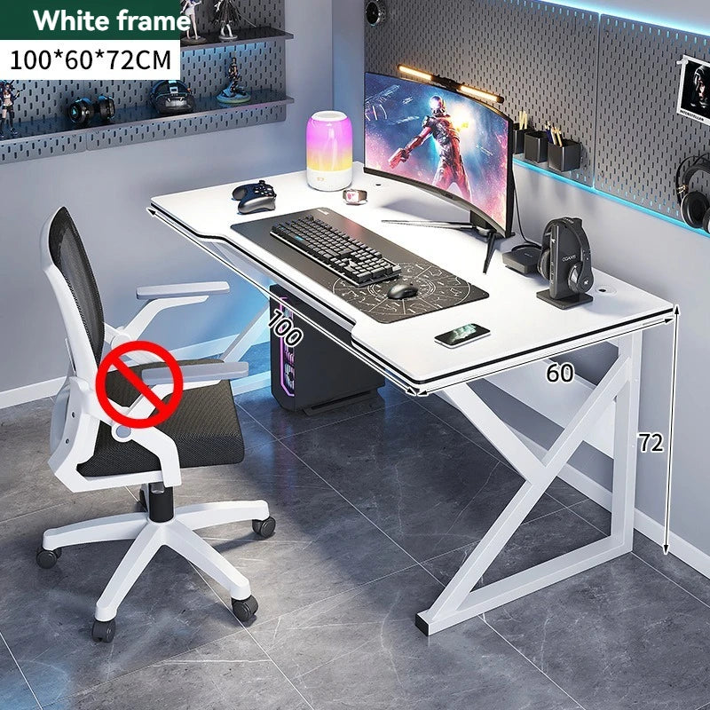 Simple Computer Desk — Metal Frame Home Office, Student, Gaming & E-Sports Workbench