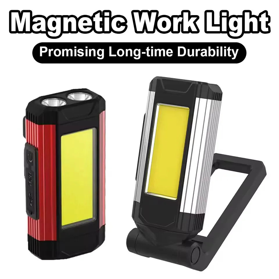 2026 Portable COB Magnetic Work Light — Rechargeable LED Flashlight for Camping & Car Repair