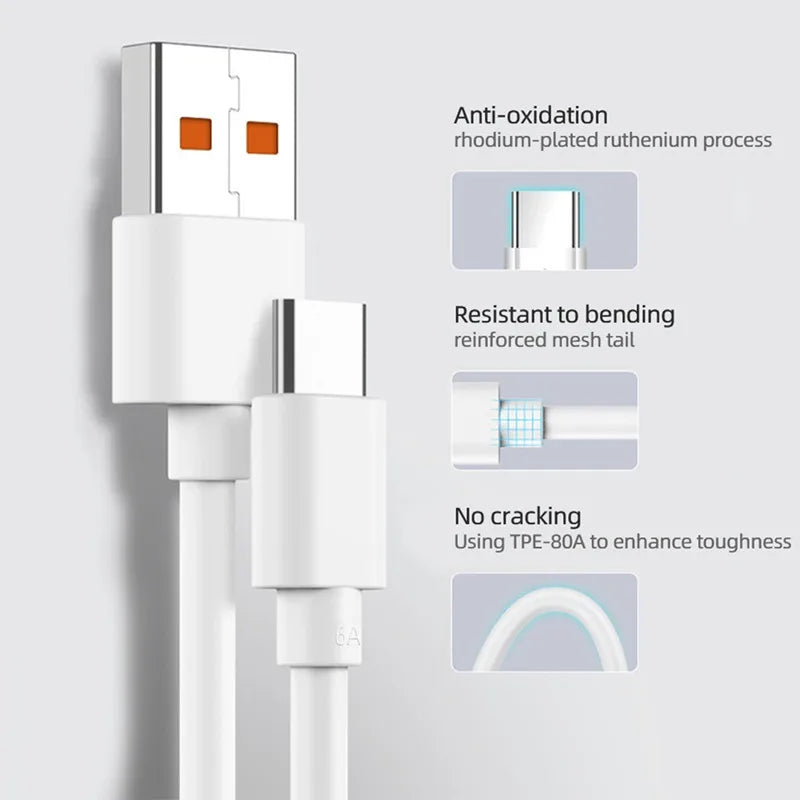 Xiaomi 6A USB-C Cable — Fast Charging & High-Speed Data Transfer