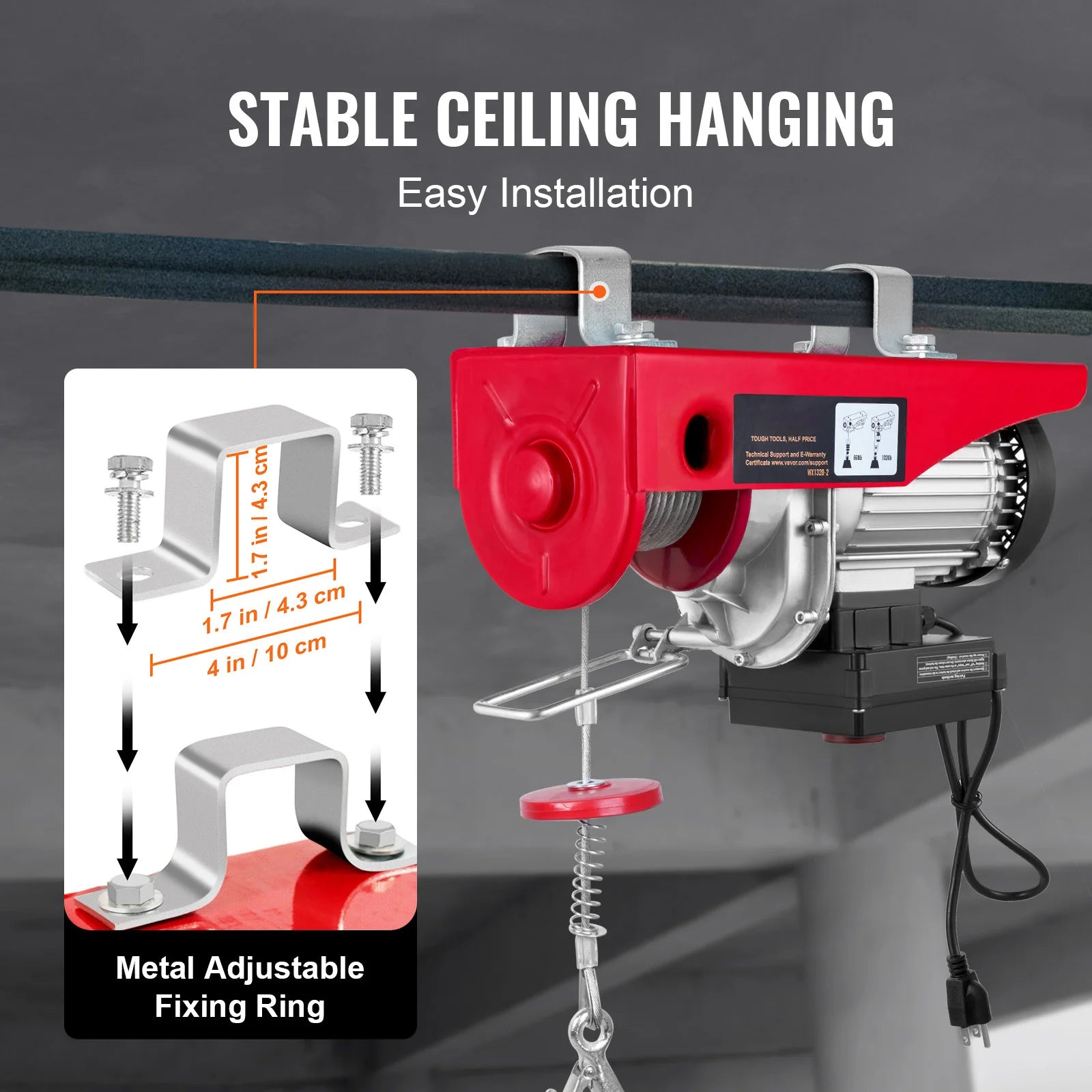 SucceBuy Electric Hoist Lifting Crane — 400-1000kg, Wireless Remote, Pure Copper Motor, CE Certified