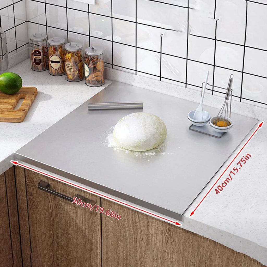 Non-Slip Stainless Steel Cutting Board — Eco-Friendly Kitchen Chopping Board for Vegetables, Meat & Dough (S & L)
