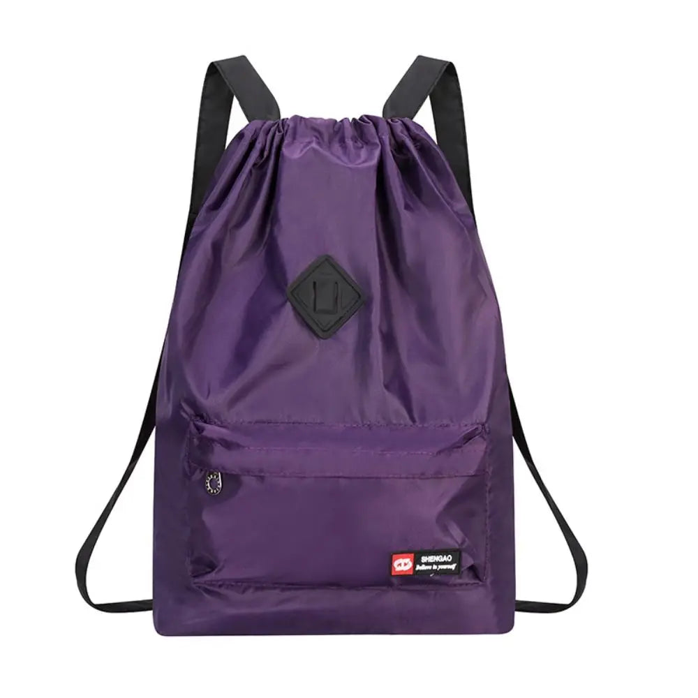 INS Fashion Drawstring Backpack – Waterproof Nylon School Bag Large Capacity for Women