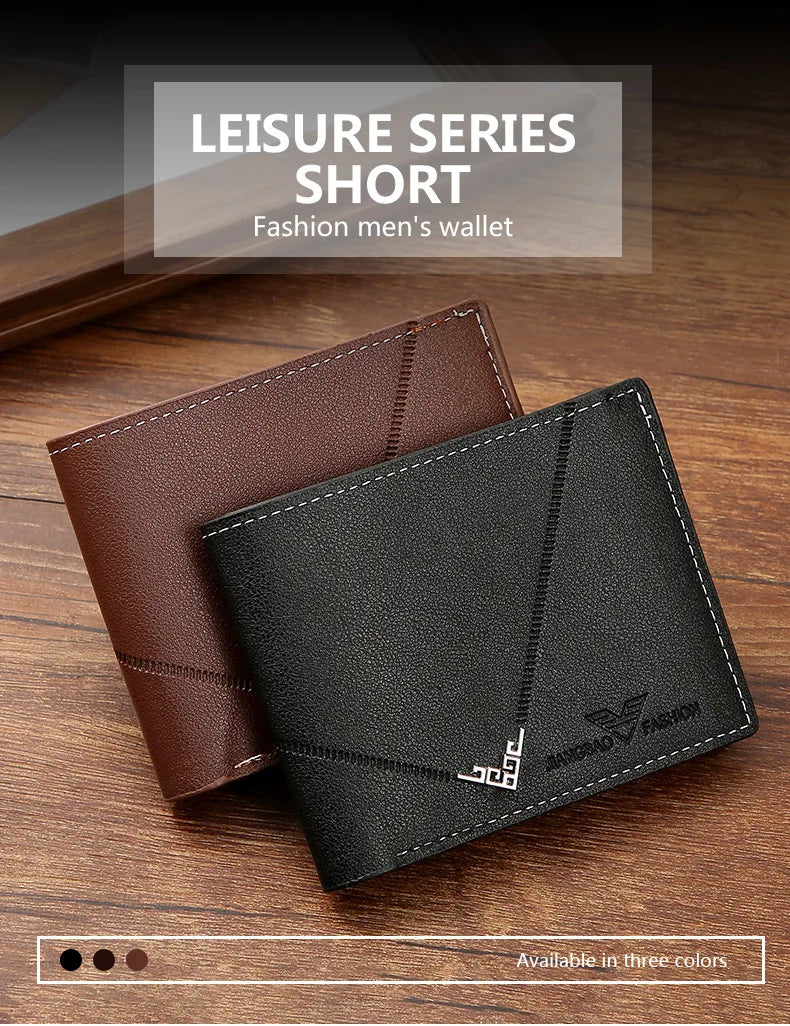 Men's Slim Money Clip Bifold Wallet – Leather Card Holder & Multi-Card Business Wallet