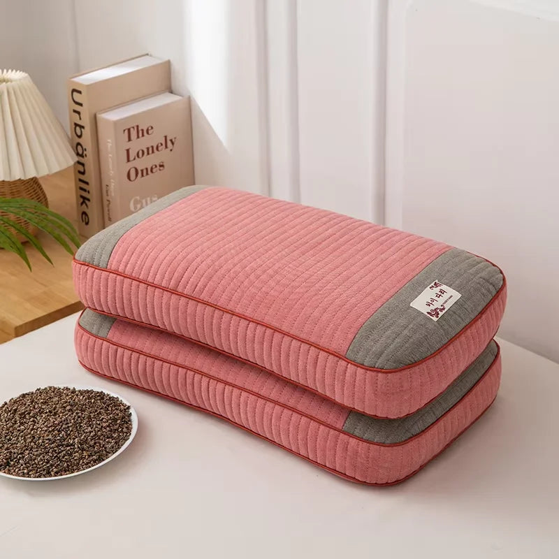 Buckwheat Pillow – Traditional Sobakawa Organic Cotton Standard Size, Cool Sleep Support