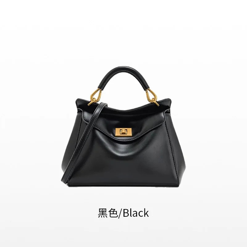 Lucia Lock PU Croco Shoulder Crossbody Bag – Luxury Light Fashion Tote for Women
