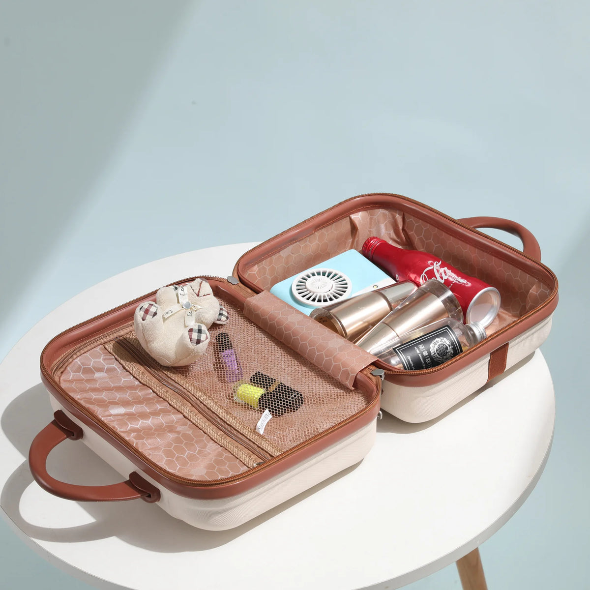 Portable ABS Makeup Organizer Case – Password Lock, Carry-On
