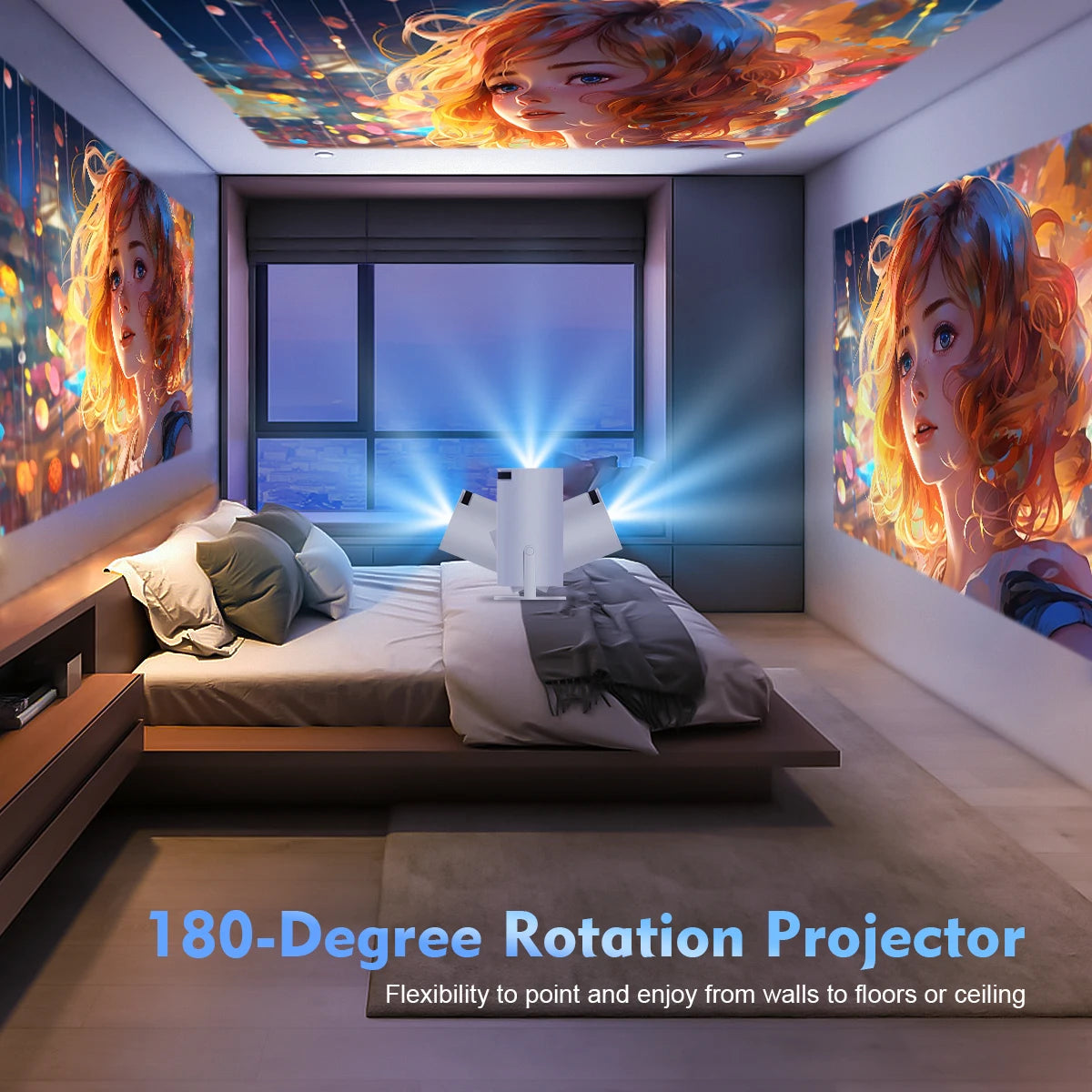 MAGCUBIC HY300 Pro Mini Projector – Android 14, 290 ANSI, WiFi 6, BT 5.4, 720P Native, Home Cinema