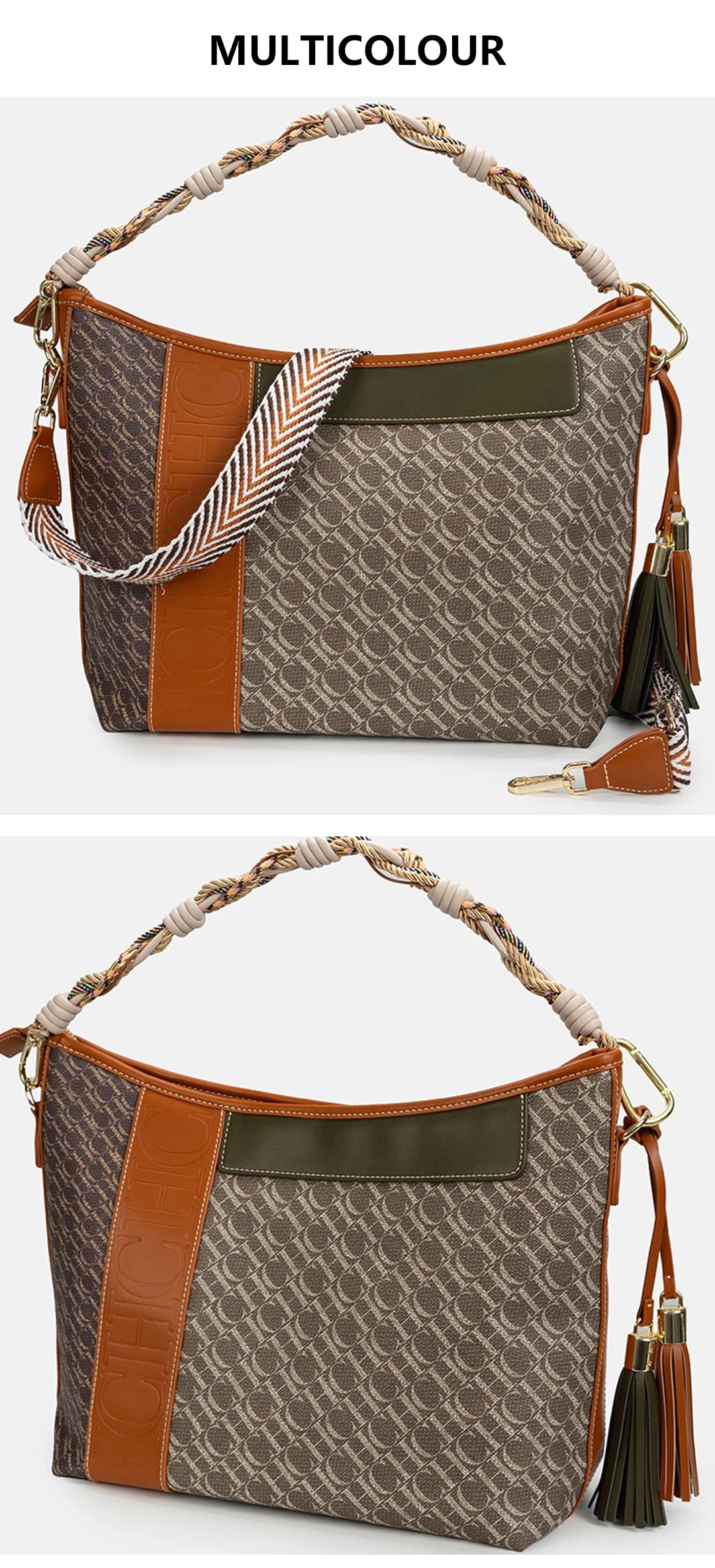 CHCH Women's Tote Bag 2025 New Splicing Design Dual purpose Shoulder Bag Large Capacity Commuter Women's Bag