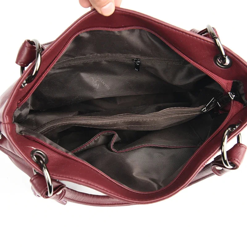 Large Capacity PU Leather Crossbody Tote Bag – Luxury Shoulder Bag for Women