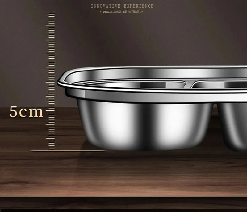 304 Stainless Steel Compartment Lunch Box – 1L to 2L