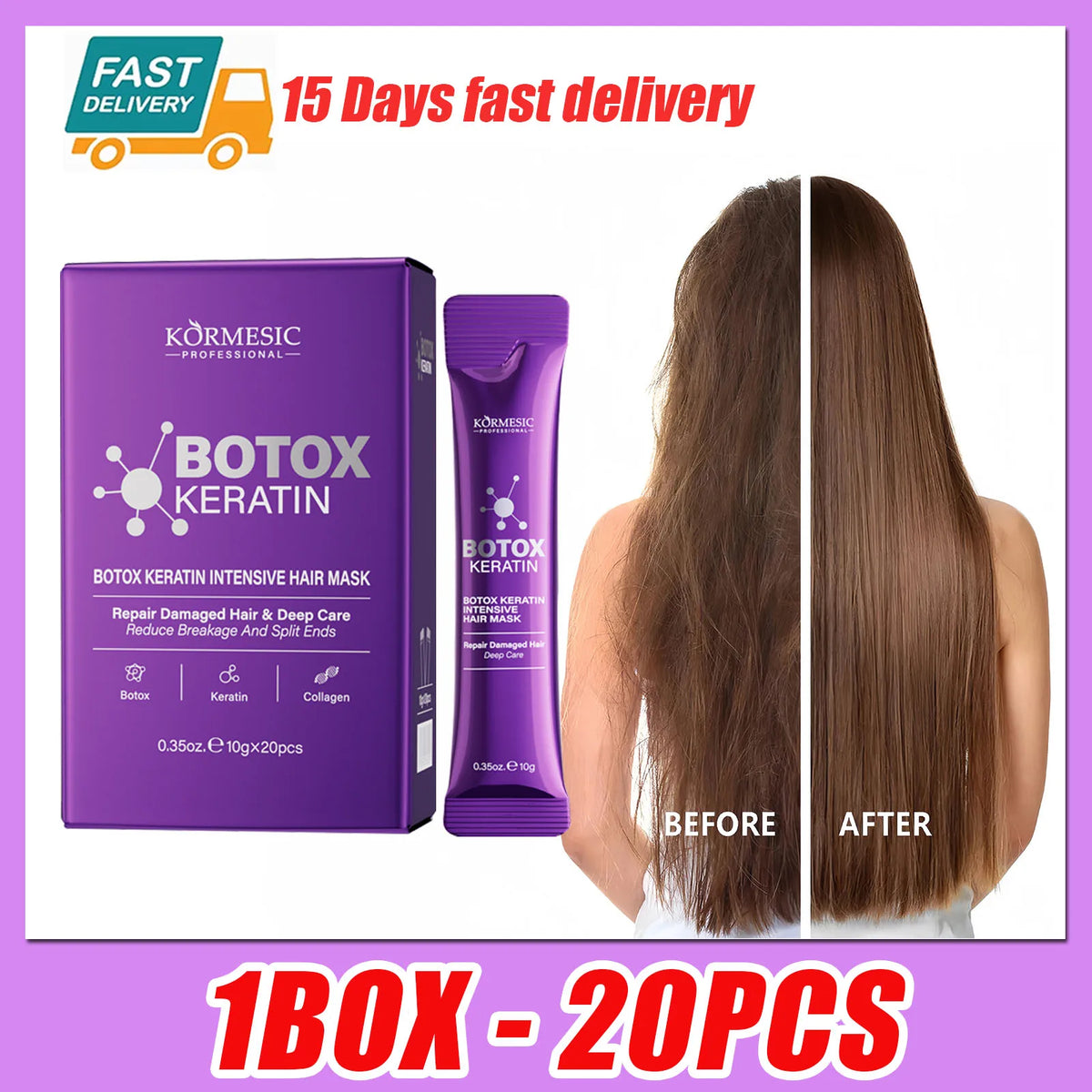 Keratin Hair Mask — 5 Second Repair for Damaged, Frizzy & Dry Hair