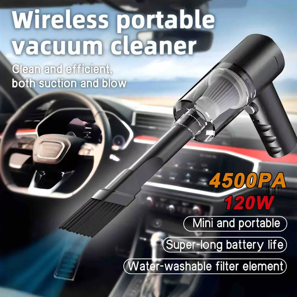 Wireless Handheld Car Vacuum – 5,500Pa USB Rechargeable