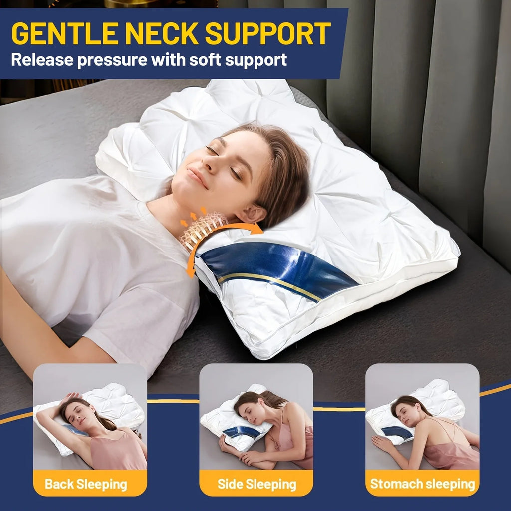Hotel-Quality Cervical Pillow Insert – High & Low Profile, Washable, Standard Size 48x74cm