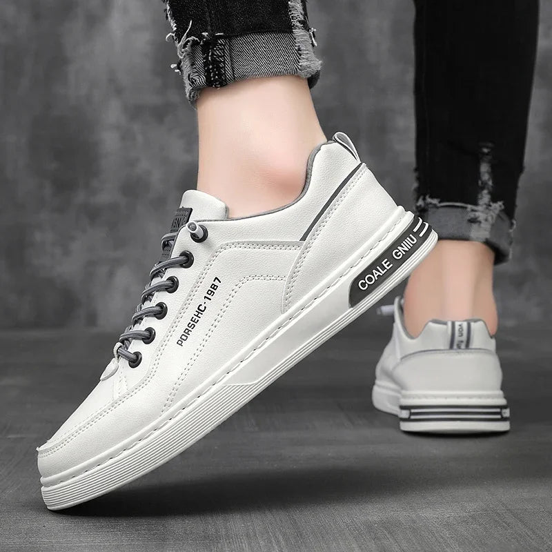 Men’s Breathable White Casual Sneakers — Lightweight Everyday Shoes