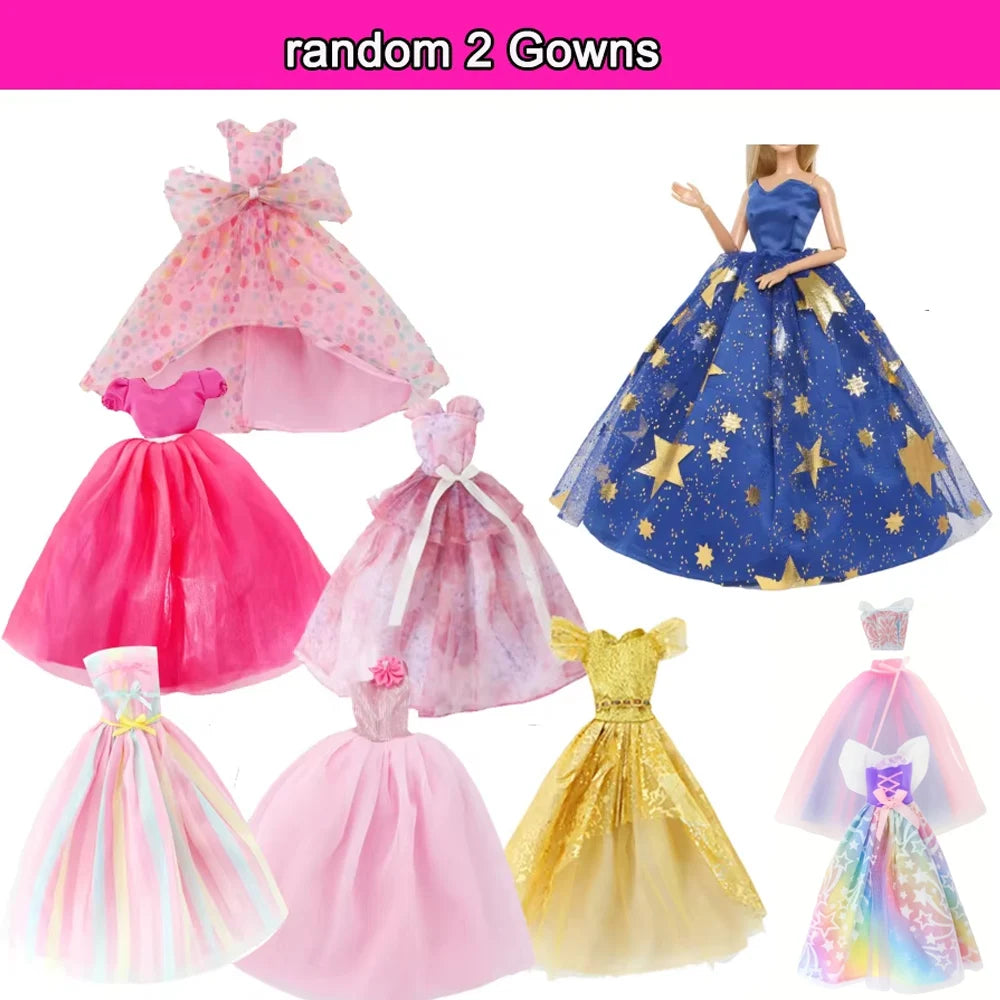 64-Piece Doll Clothes & Accessories Set — Fashion Gowns, Swimsuits, Shoes & More for 11.5" Dolls