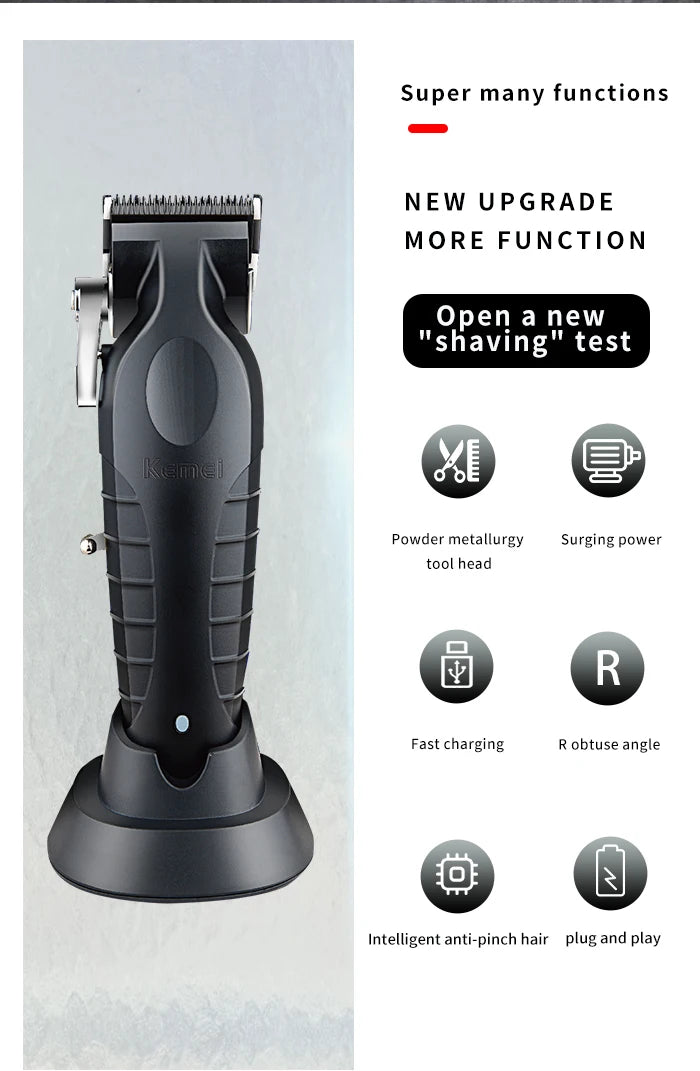 Kemei KM-2296 / KM-2299 / KM-1102 Professional Hair Clipper Kit – USB Rechargeable, 180-Min Runtime