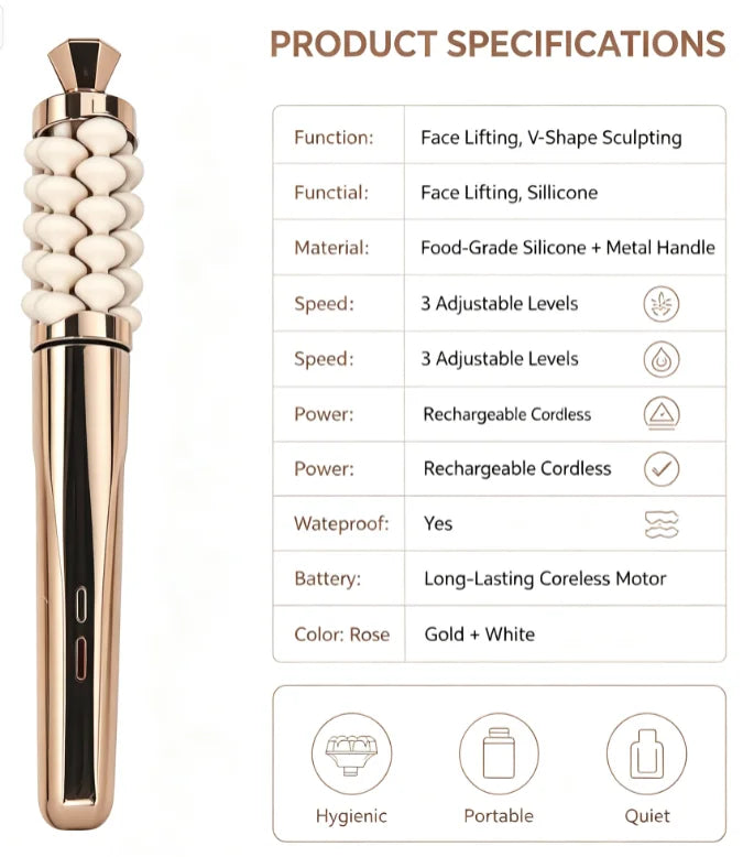 Facial & Neck Lifting Sculpting Massage Stick – Skin Tightening Beauty Massager Tool with Lithium Battery