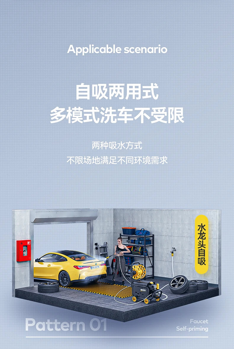 250 Bar High-Pressure Car Washer – 2000W, Foam Cannon, 35m Hose, IPX5, Pressure Gauge