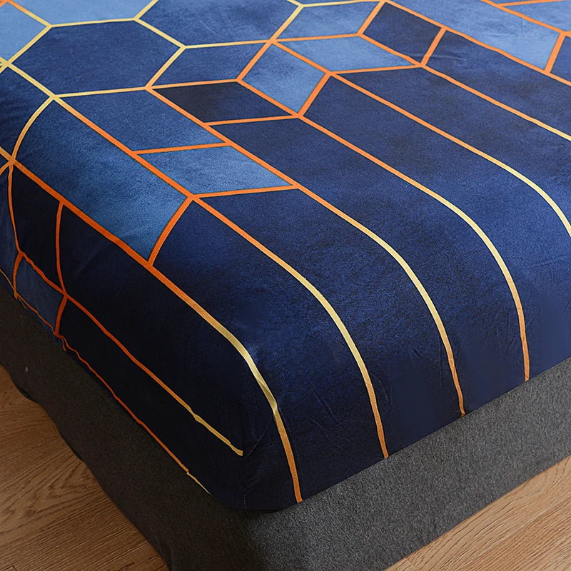 Printed Fitted Bedsheet – Super Soft Mattress Protector, Queen & King, No Pillowcase