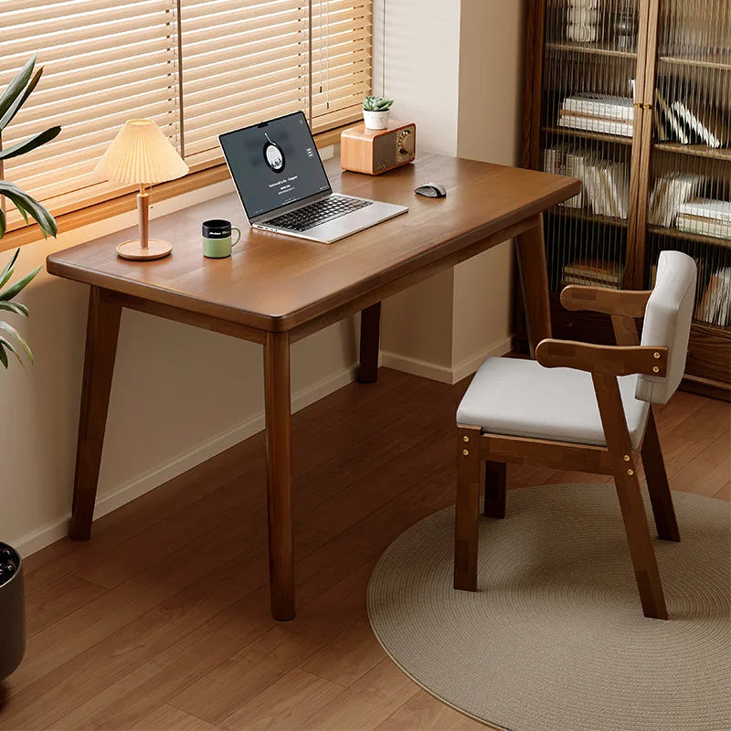 All Solid Wood Desk — L-Shape Pine Computer Desk with Bookshelf | Wall-Mounted Study Table