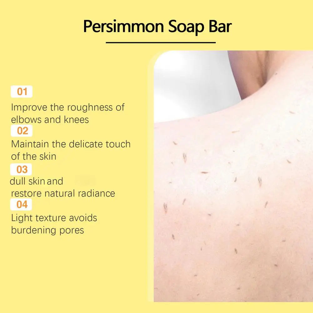 Natural Persimmon Deodorant Soap Bar – Odor Control & Daily Cleansing for Men & Women, 100g