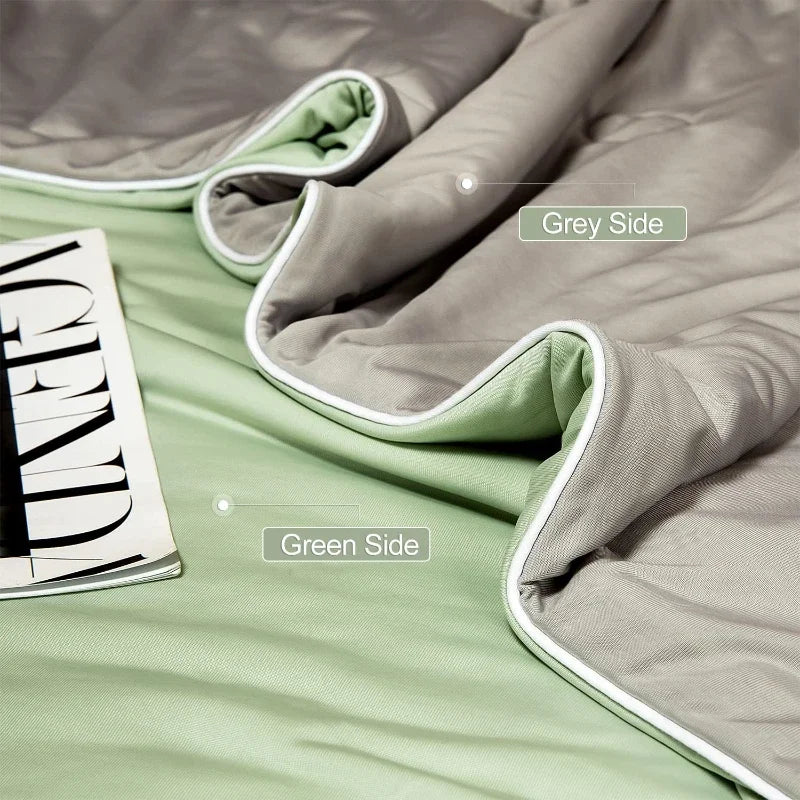 Ice Silk Cooling Blanket – Lightweight Smooth Summer Comforter, Twin & King, Air Condition Quilt