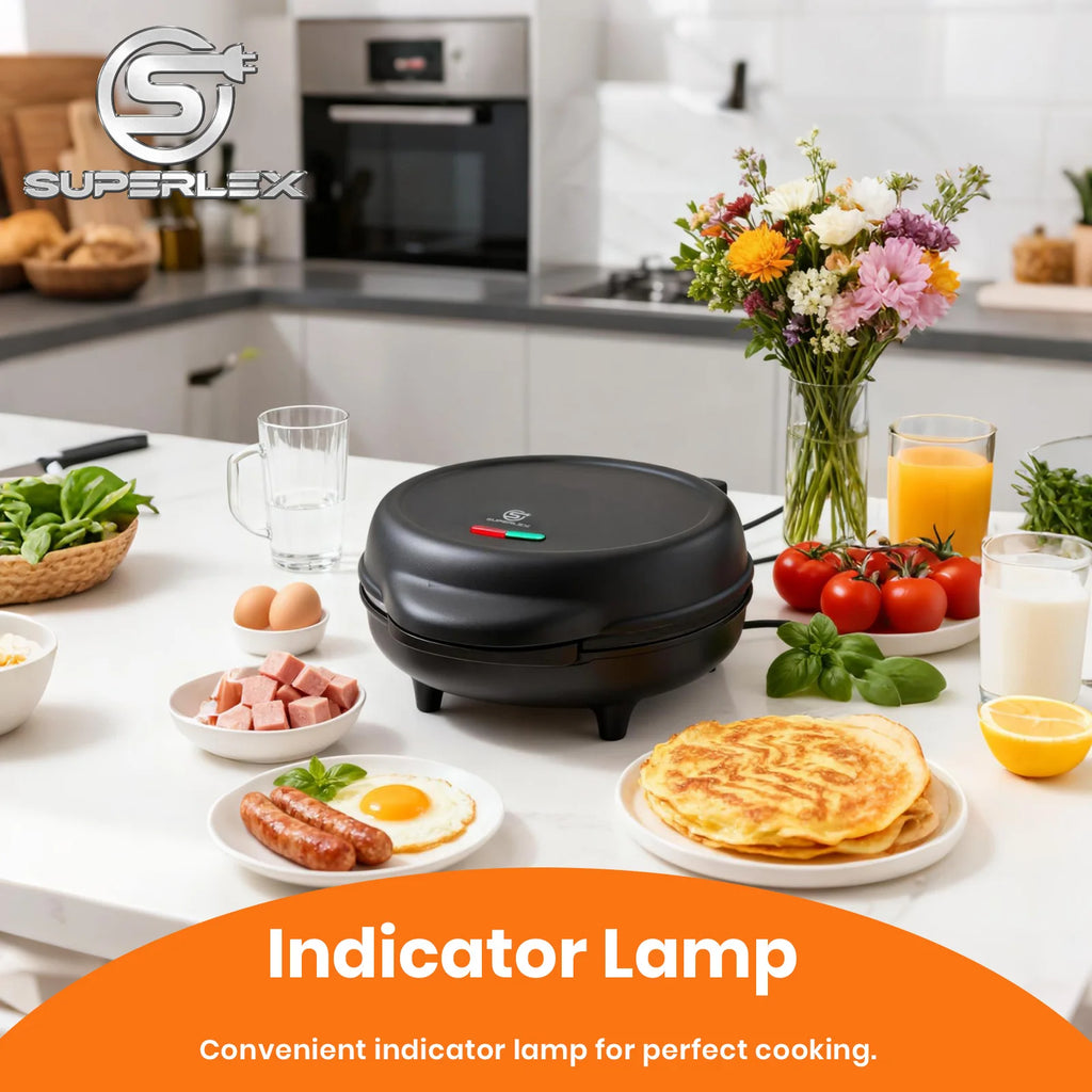 SUPERLEX 750W Electric Omelette & Bread Maker – Non-Stick, Multi-Function with Smart Light Indicator