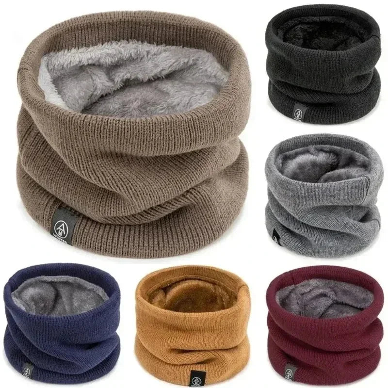 Knitted Winter Neck Warmer Scarf — Thick Fleece-Lined Unisex Face Cover