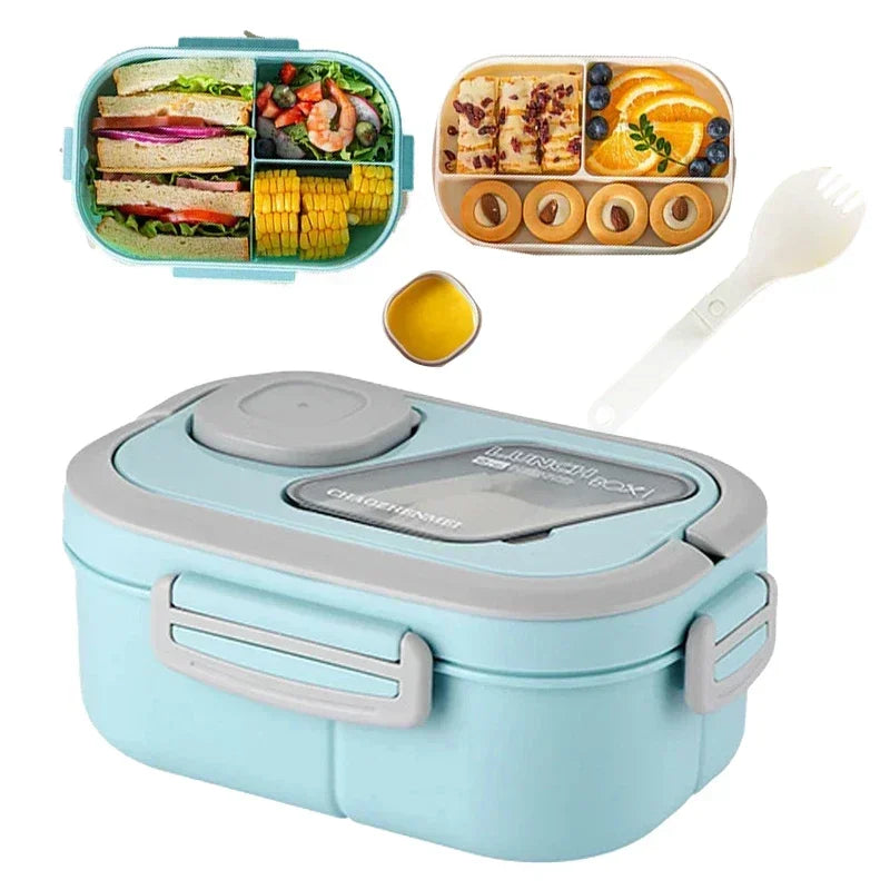 1200ml Wheat Straw Lunch Box – Leakproof Bento with Utensils