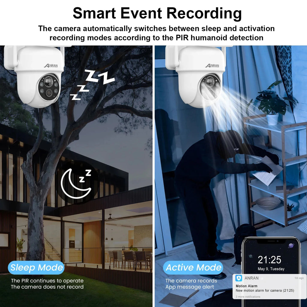 ANRAN Solar Wi-Fi Security Camera with Motion Alerts