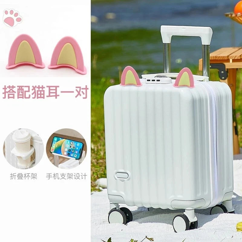 14" Lightweight Carry-On Boarding Suitcase with Cup Holder — Compact Travel Luggage