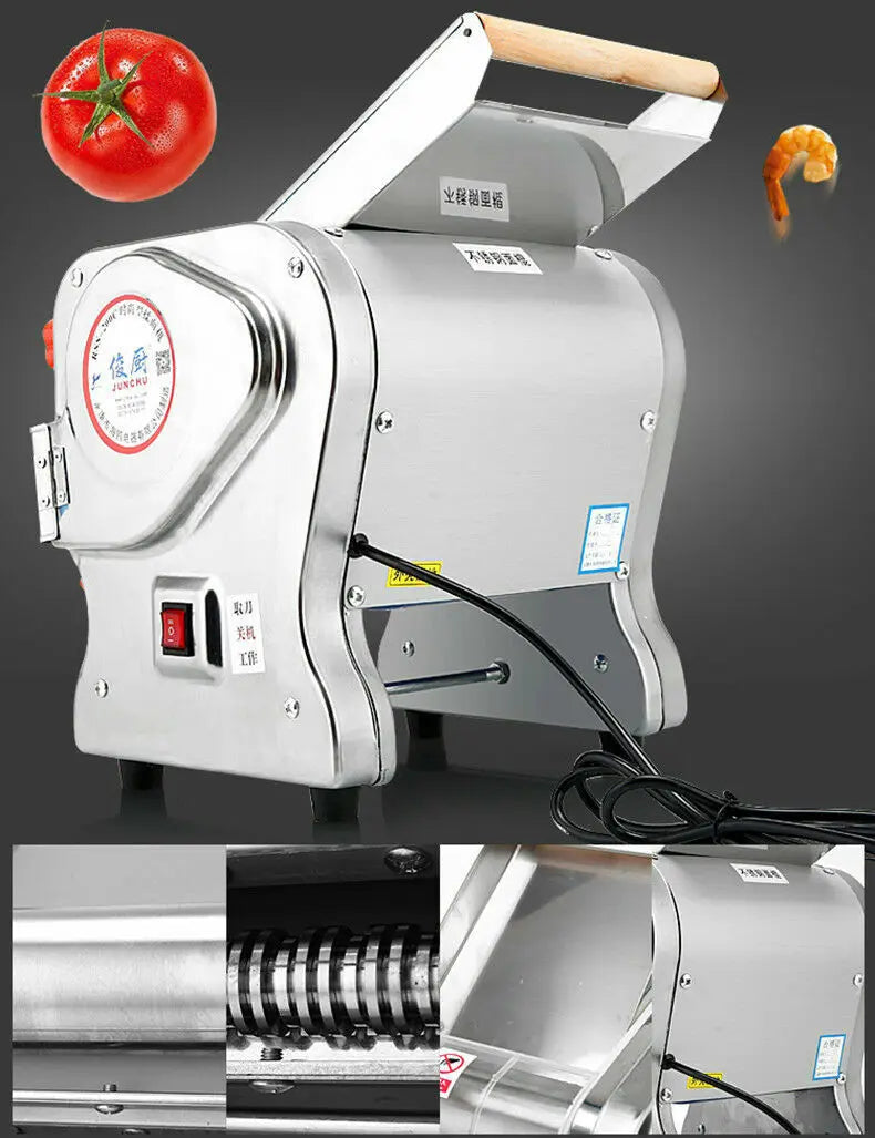 550W Electric Pasta & Noodle Maker — Stainless Steel Dual Knife Dumpling Skin Roller