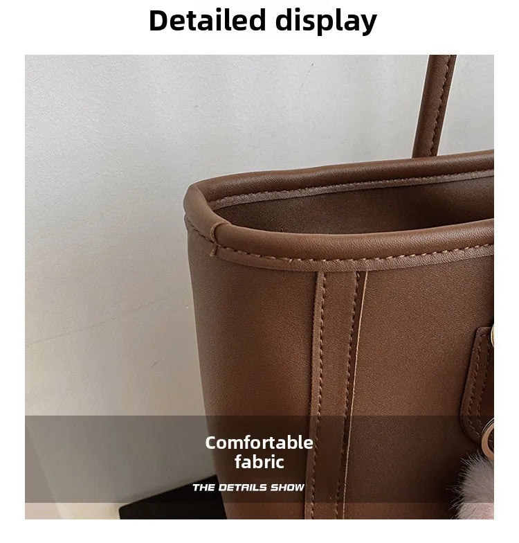 FXZLLQ Korean Style PU Leather Underarm Tote Shoulder Bag – Versatile Casual Handbag for Women Daily Use
