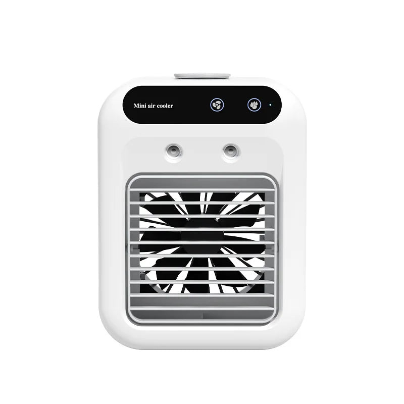 Portable Spray Air Cooler — Desktop Evaporative Humidifier Fan & Mobile Air Conditioner for Home & Dorm