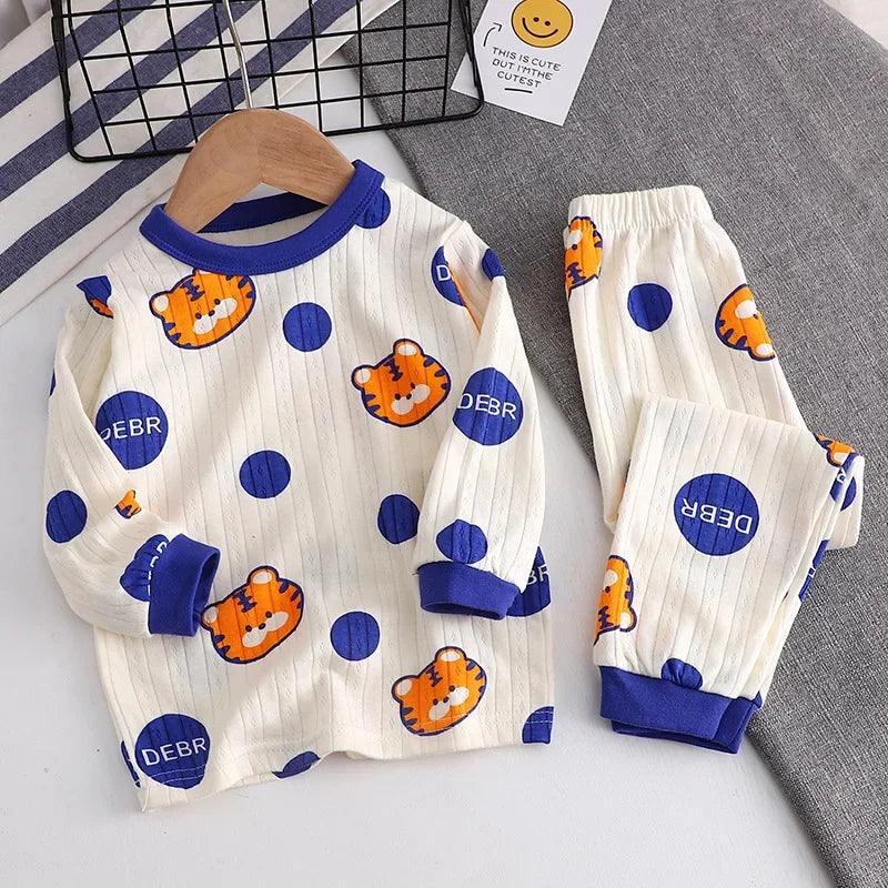Kids' Long Sleeve Cartoon Pajamas | Lightweight Comfortable Fabric Sleepwear Outfit