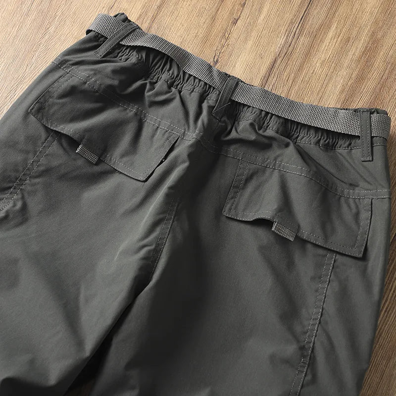 Men's Fleece-Lined Waterproof Hiking Pants — Loose Windproof Outdoor Workwear