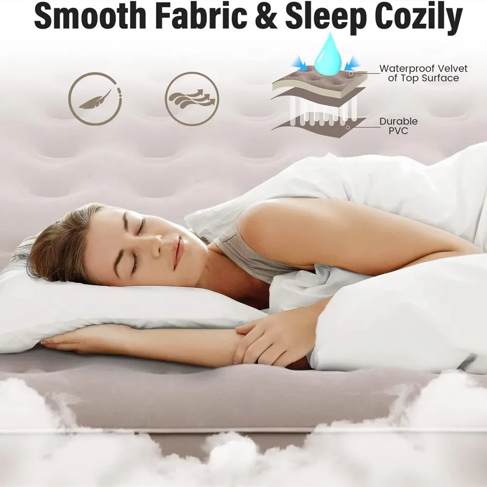 Camping Inflatable Mattress with Built-In Pump – Thickened Tent Sleeping Pad, Picnic & Travel Air Mat