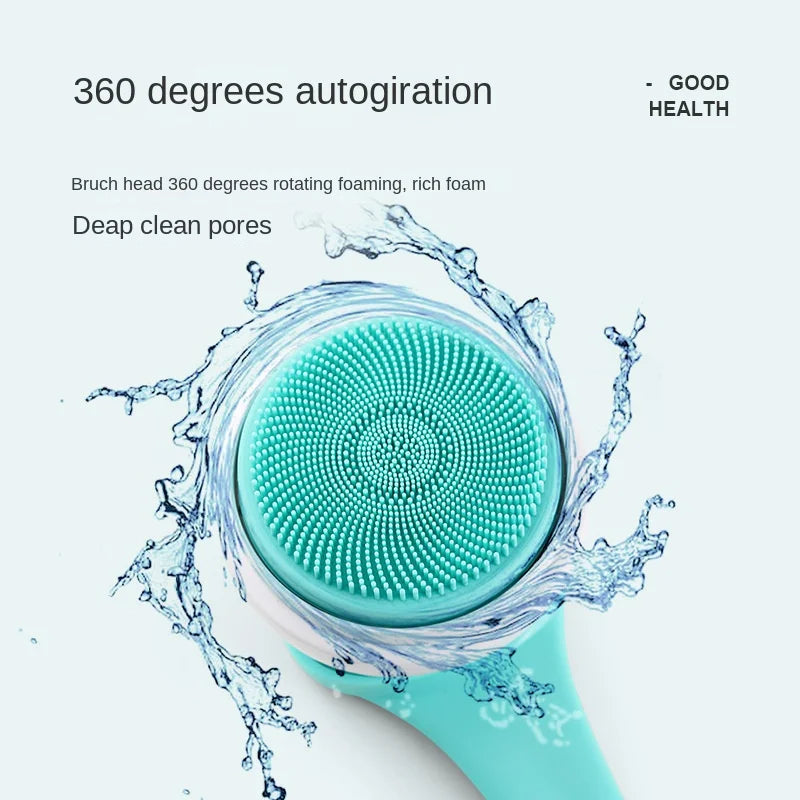 Silicone Electric Body Scrubber – IPX7 Waterproof Cordless Shower Brush with Back Massage & Exfoliating Heads
