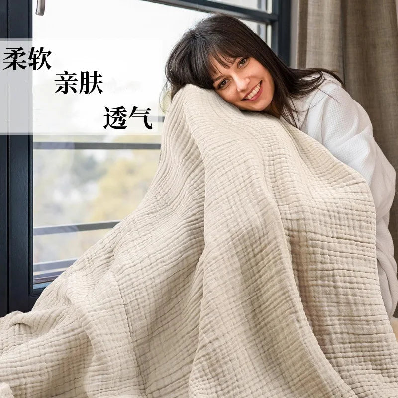 6-Layer Cotton Muslin Swaddle Blanket – Foldable Breathable Infant Wrap, Sofa Cover & Travel Blanket