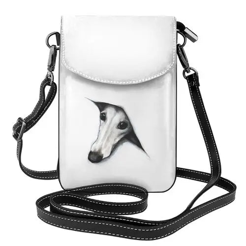 Greyhound Print Crossbody Shoulder Bag – Cartoon Dog Pattern Flap Purse for Women