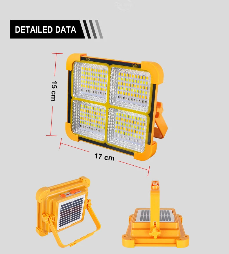 2000W Solar Rechargeable Outdoor LED Camping Lantern