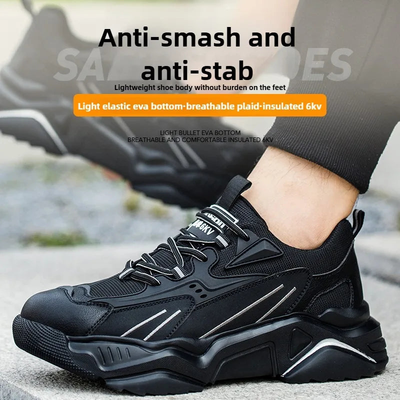 Steel Toe Safety Sneakers – Kevlar Anti-Puncture Insulated Work Shoes